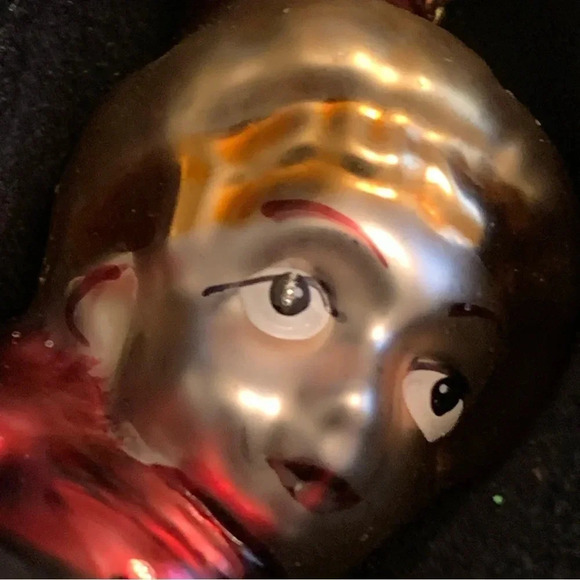 VTG Krebs Glass Christmas Hand painted Ornaments Girl Tree Snowball Boy New! - Picture 10 of 15